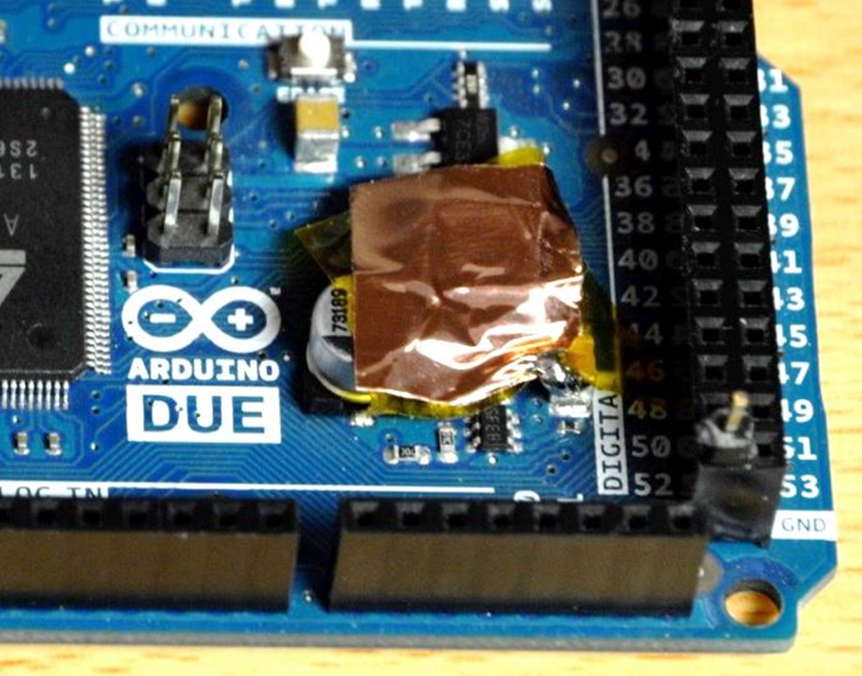 Shielding the choke with copper tape